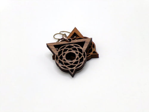 Wooden Celtic Goth Triangle Earrings