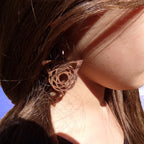 Wooden Celtic Goth Triangle Earrings