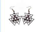 Wooden Geometric Tribal Triangle Earrings